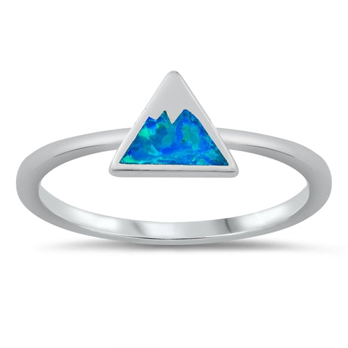 925 Sterling Silver Mountain Ring With Opal Inlay