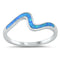 925 Sterling Silver Wavy Ring With Opal Inlay