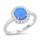 925 Sterling Silver Ring With Opal & CZs