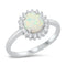 925 Sterling Silver Ring With Opal & CZs