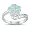 925 Sterling Silver Opal Plumeria Ring.