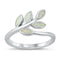925 Sterling Silver Maile Leaves Ring With Opal Design