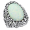 925 Sterling Silver 31mm Filigree Ring With Opal.