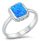 925 Sterling Silver Rectangle Opal Ring