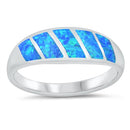 925 Sterling Silver Opal Ring - 7MM Tapered