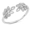 925 Sterling Silver Leaves Ring With CZs