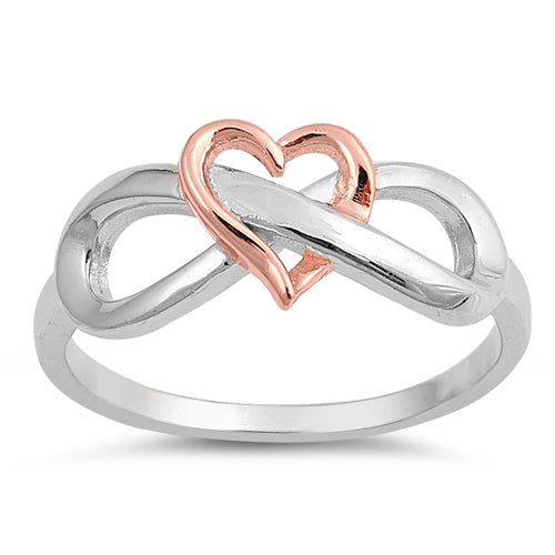 Infinity Knot Promise Ring With CZ Stones - .925 Sterling Silver, Sizes 4-12