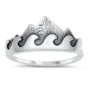 925 Sterling Silver Wave & Mountain Ring
