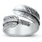 925 Sterling Silver Feather Ring - Adjustable