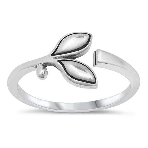 925 Sterling Silver Leave Ring - Adjustable Ring