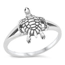 925 Sterling Silver Hawaiian Turtle Ring - Plain Silver Ring - Hawaiian Sea Turtle