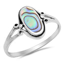 925 Sterling Silver Ring With Abalone Inlay