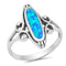 925 Sterling Silver Ring With Opal, Onyx, Turquoise or Abalone Shell