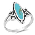 925 Sterling Silver Ring With Opal, Onyx, Turquoise or Abalone Shell