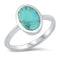 925 Sterling Silver Genuine Turquoise Ring - Oval