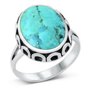 925 Sterling Silver Genuine Turquoise Ring