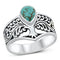 925 Sterling Silver Genuine Turquoise Tree Ring