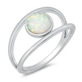 925 Sterling Silver Ring With Blue Opal - Round