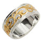 925 Sterling Silver Hand Carved Hawaiian Heirloom Scroll Ring - 8mm 2 Tones