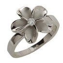 925 Sterling Silver Plumeria Ring - 15MM Flower