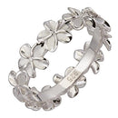 925 Sterling Silver Plumeria Eternity Ring - 8mm Band