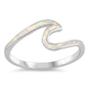 925 Silver Wave Ring With Opal Inlay