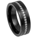 Scratch Free Tungsten Carbide Ring - 8mm With CZ Eternity