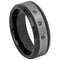 Scratch Free Tungsten Carbide Ring - 8mm With 3 Genuine Black Diamonds