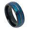 Scratch Free Tungsten Carbide Ring - 8mm With Blue Rhodium Plating