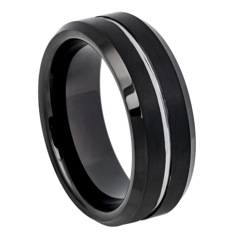 Scratch Free Tungsten Carbide Rings - 8mm Black Rhodium Plated