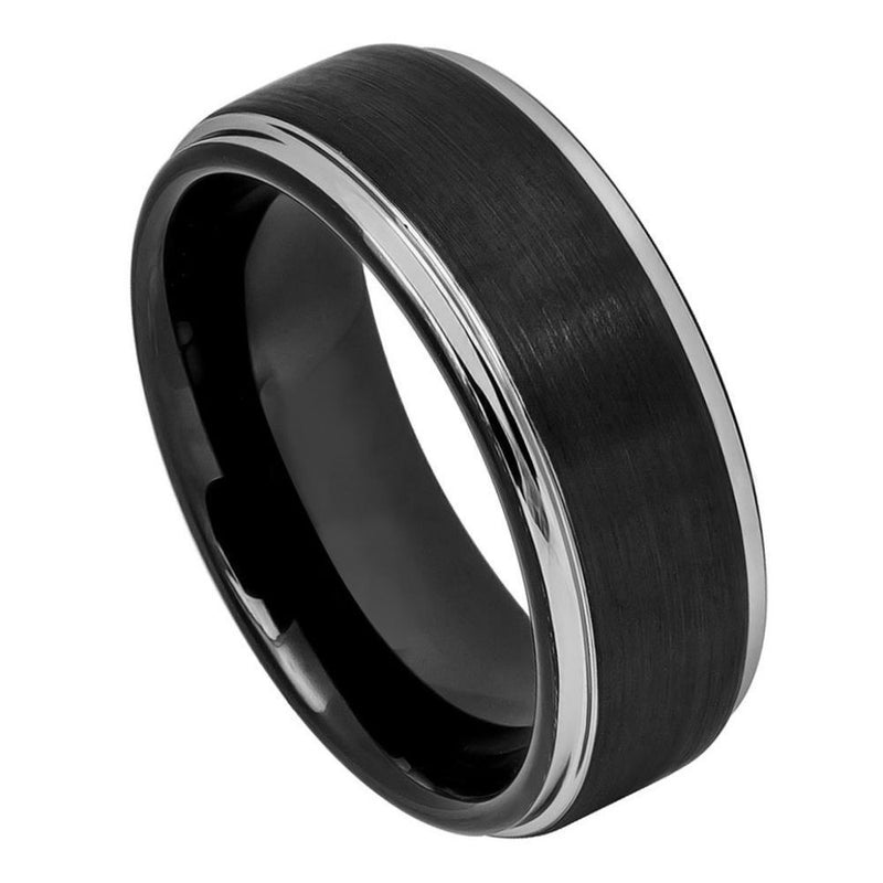 Scratch Free Tungsten Carbide Rings - 8mm Black Rhodium Plated