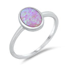 925 Sterling Silver Ring With Blue Opal - Oval