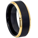 Scratch Free Tungsten Carbide Ring - 8mm Step Edge Band