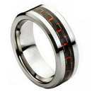 Scratch Free Tungsten Carbide Ring With Carbon Fiber Inlay - 8mm