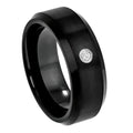 Scratch Free Tungsten Carbide Ring - 8mm With Genuine Diamond